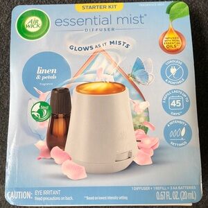 Air Wick Essential Mist Starter Kit Linen &Petals Blossom Air Fresher 0.67oz